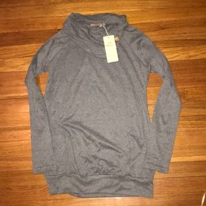 NWT dark grey sweater with buttons